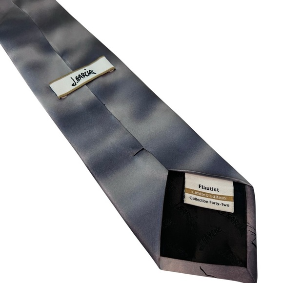 vintage J. Garcia “Flautist” Silk Tie Gray Abstract Musician Art Edition - Picture 5 of 6